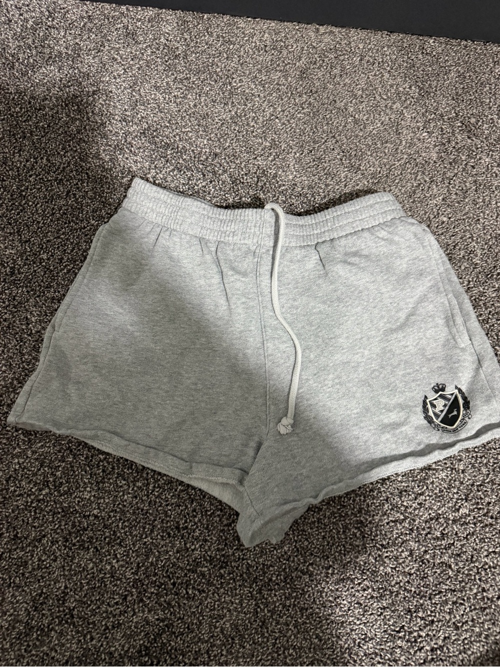 PINK Victoria's Secret Light Gray Fleece Drawstring Athletic Shorts